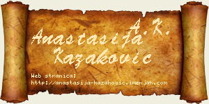Anastasija Kazaković vizit kartica